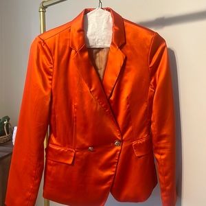Burnt Orange Satin Blazer